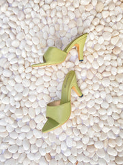 Fern Pointed Toe Mule Heels