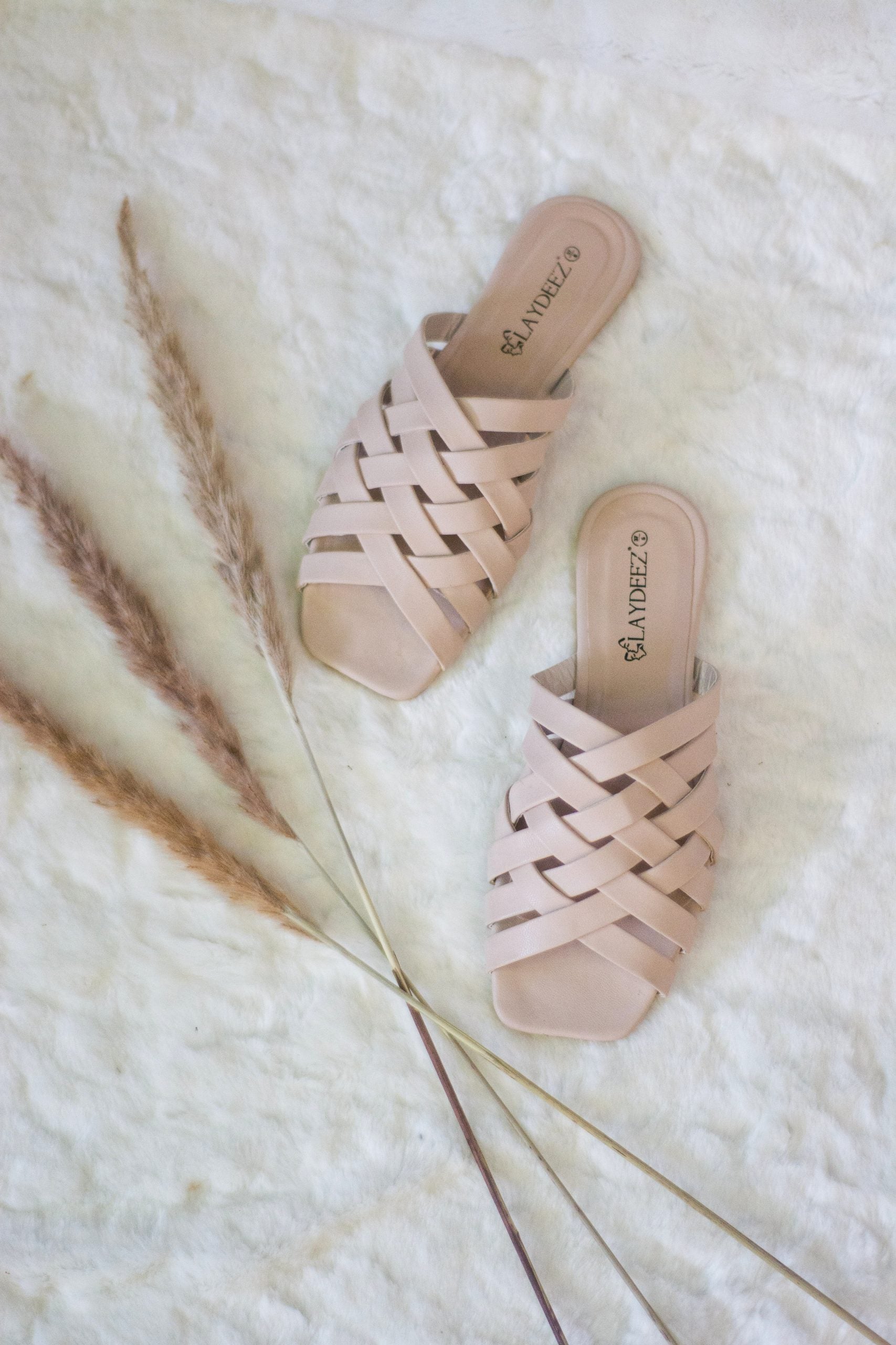 Laydeez Amara Square Toe Crisscross Sliders