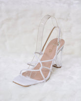 Fay Square Toe Glass Heels.