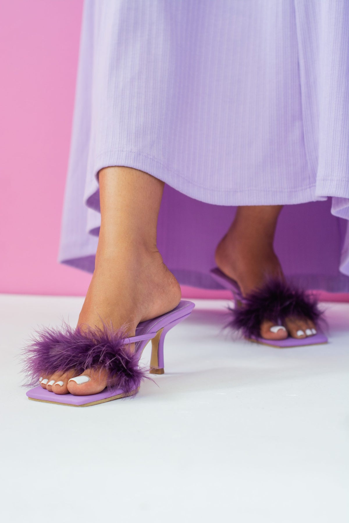Fair Fur Kitten Heels
