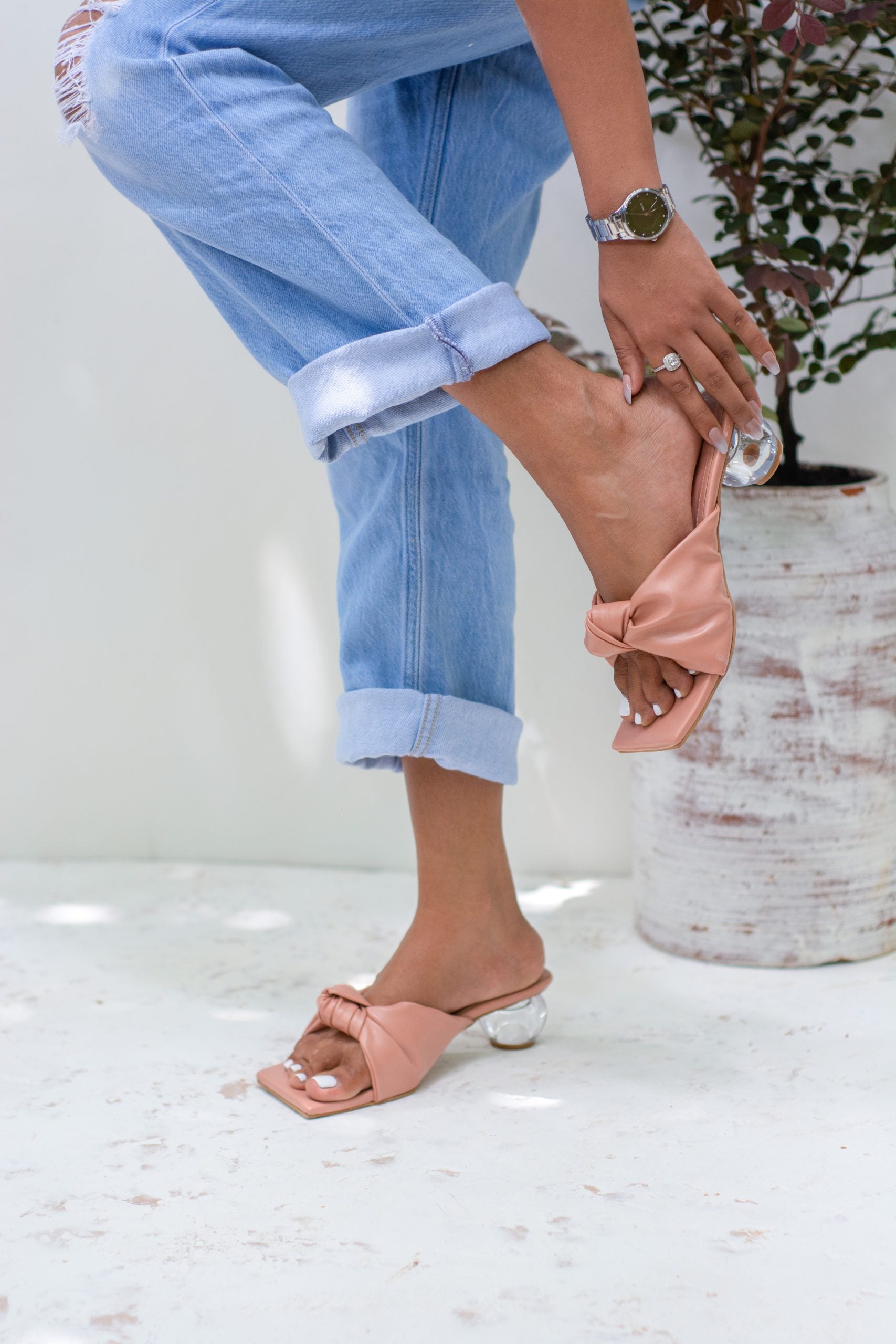 Laydeez Tory Knotted Mule Heels