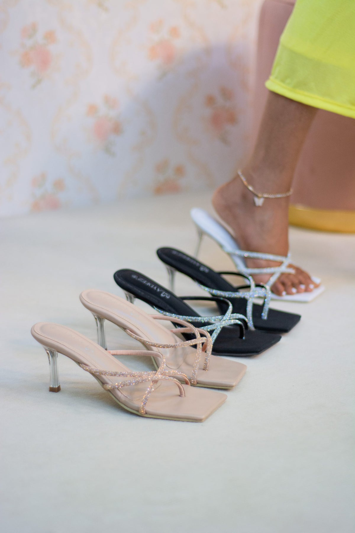 Fallon Pointed Glass Heels