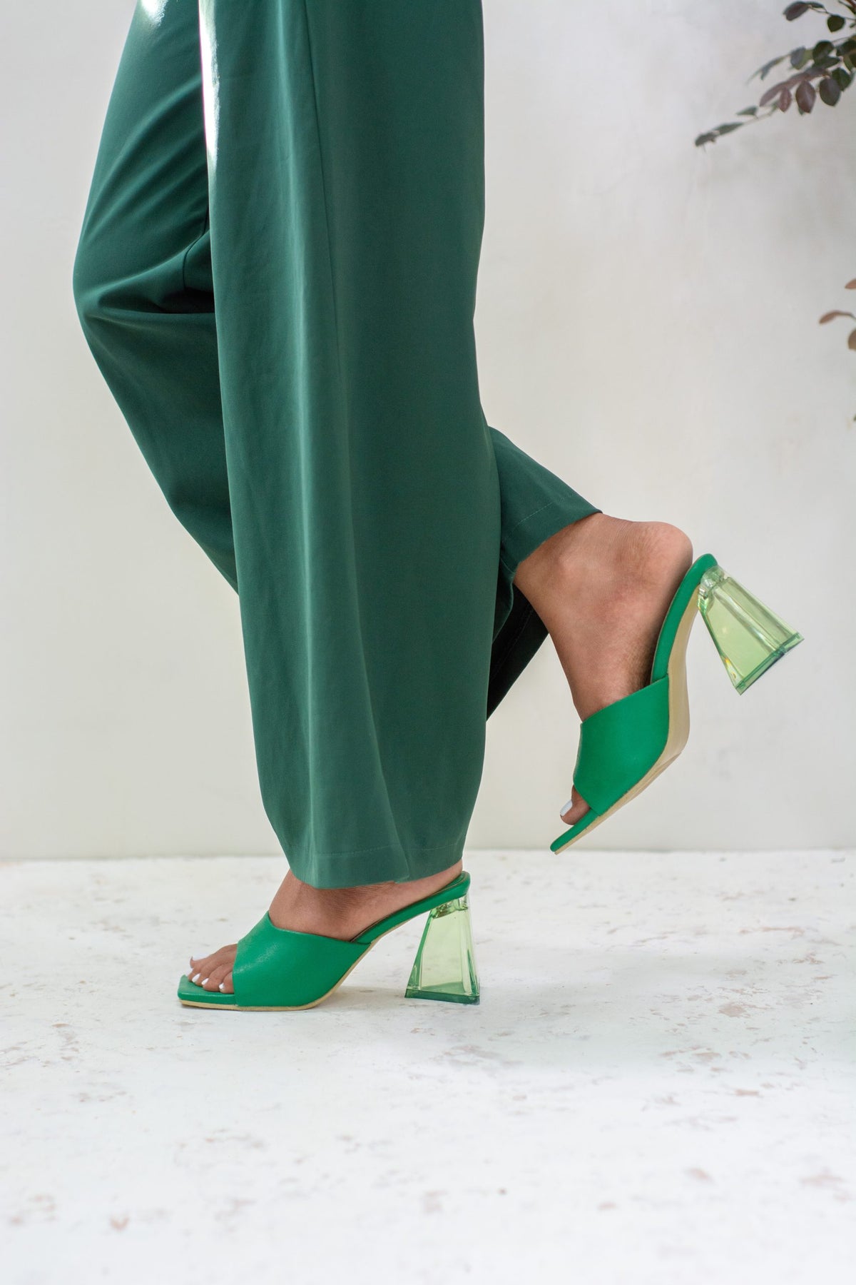 Janet Triangle Mule Heels