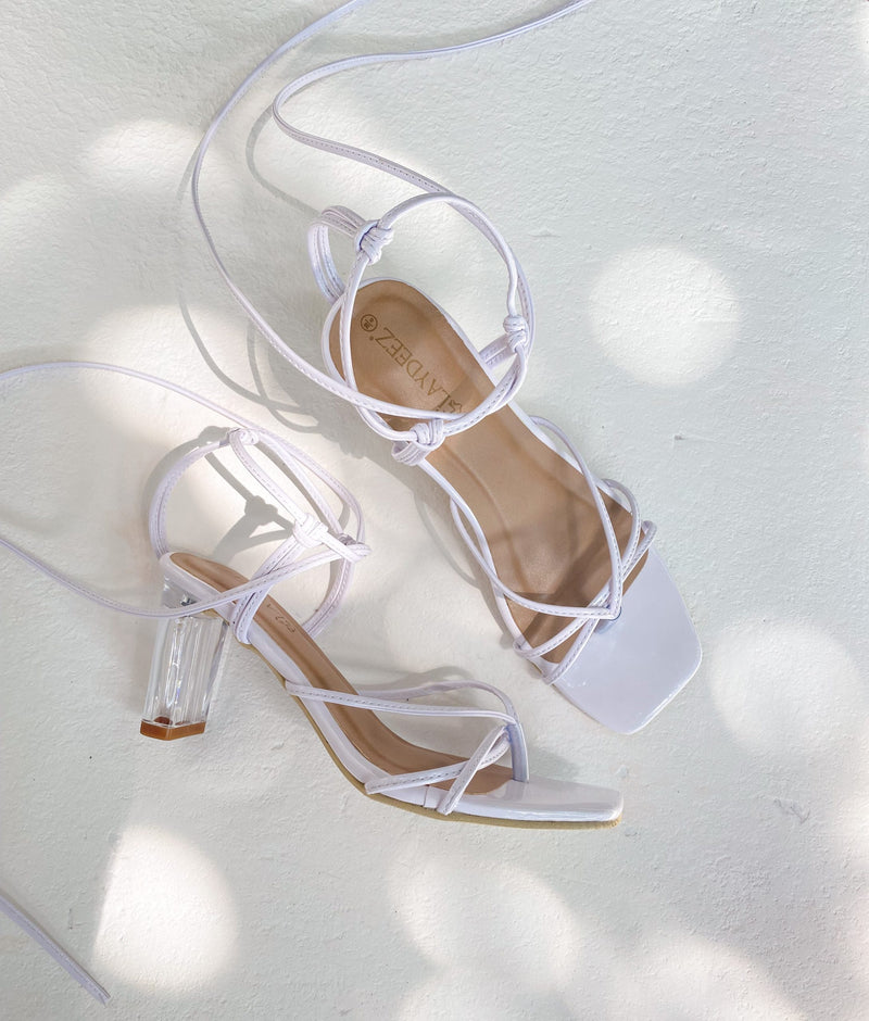 Vera Tie Up Glass Heels