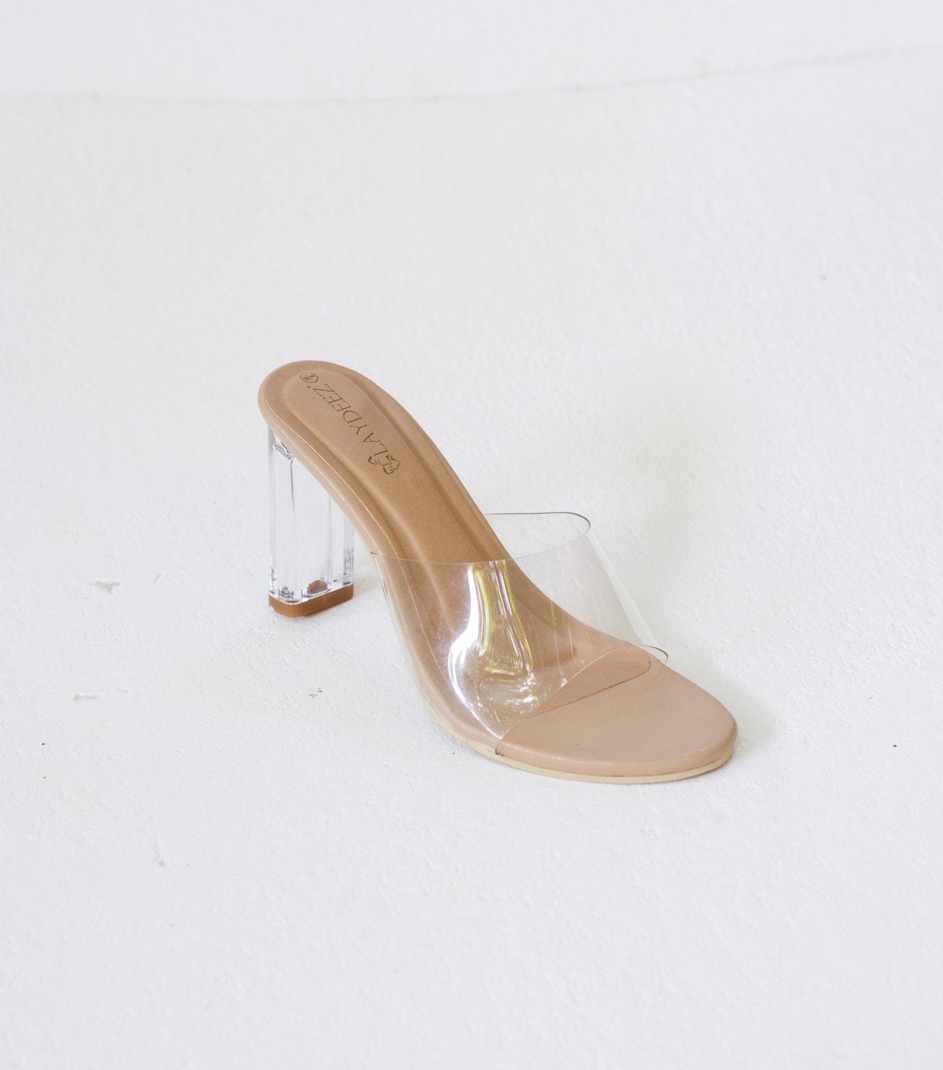 Laydeez Classic Transparent Mule Heels