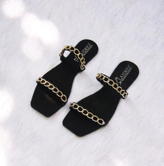 Laydeez Chained Dual Strap Sandals