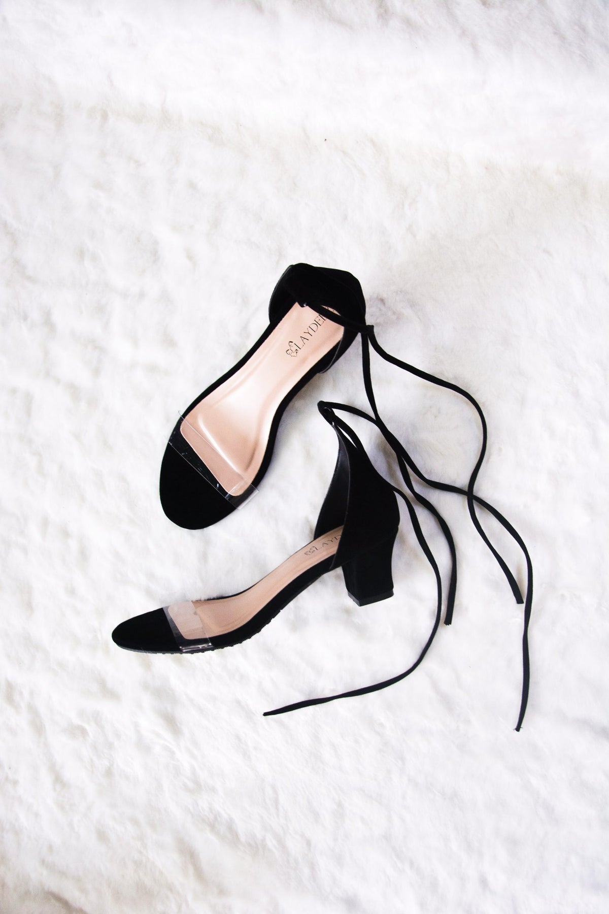 Laydeez Transparent Tie-up Heels