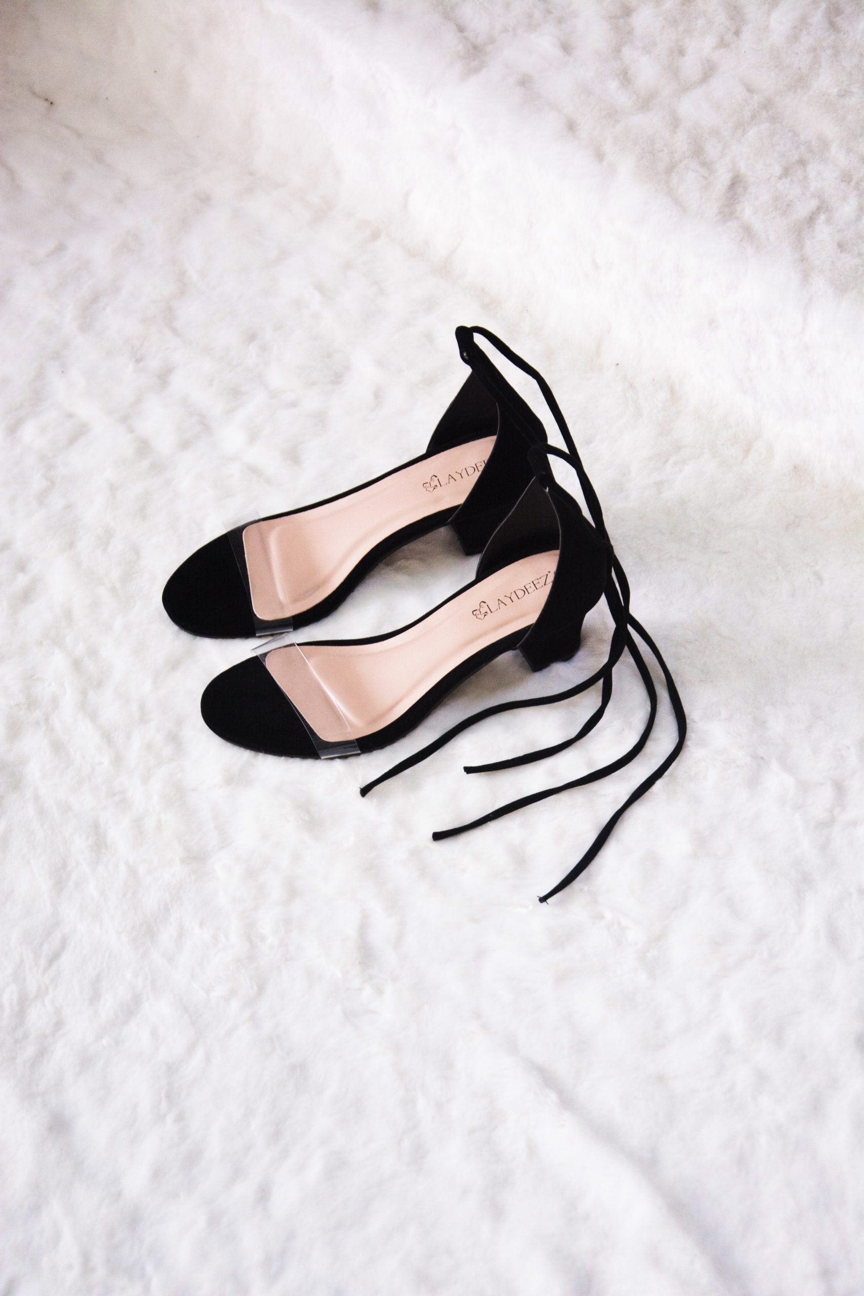 Laydeez Transparent Tie-up Heels