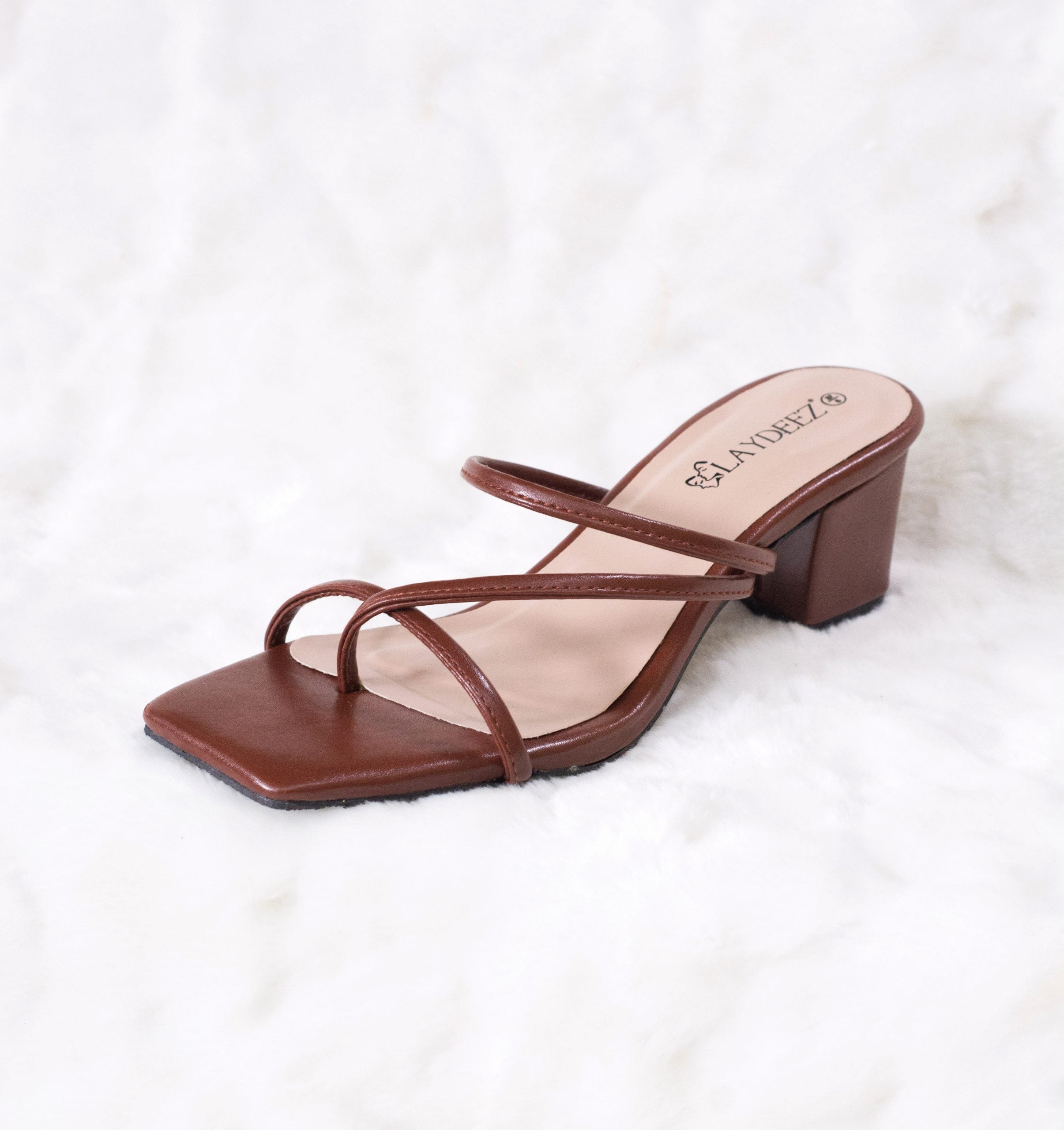 Laydeez Amanda Square Toe Strappy Heels