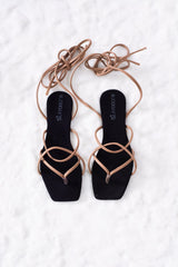 Laydeez Desert Square Toe Tie Up Sandals