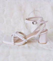 Laydeez Pearl Born Square Toe Block Heels