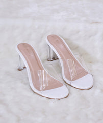 Laydeez Classic Transparent Mule Heels