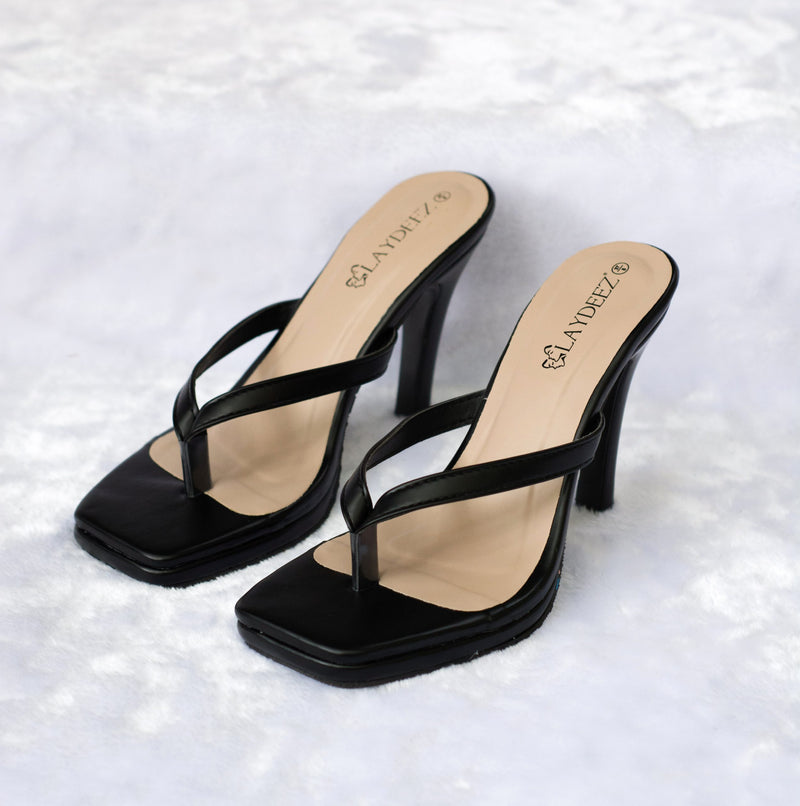Maya Square Toe Thong Pointed Heels