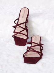 Laydeez Eveline Square Toe Rope Low Heels