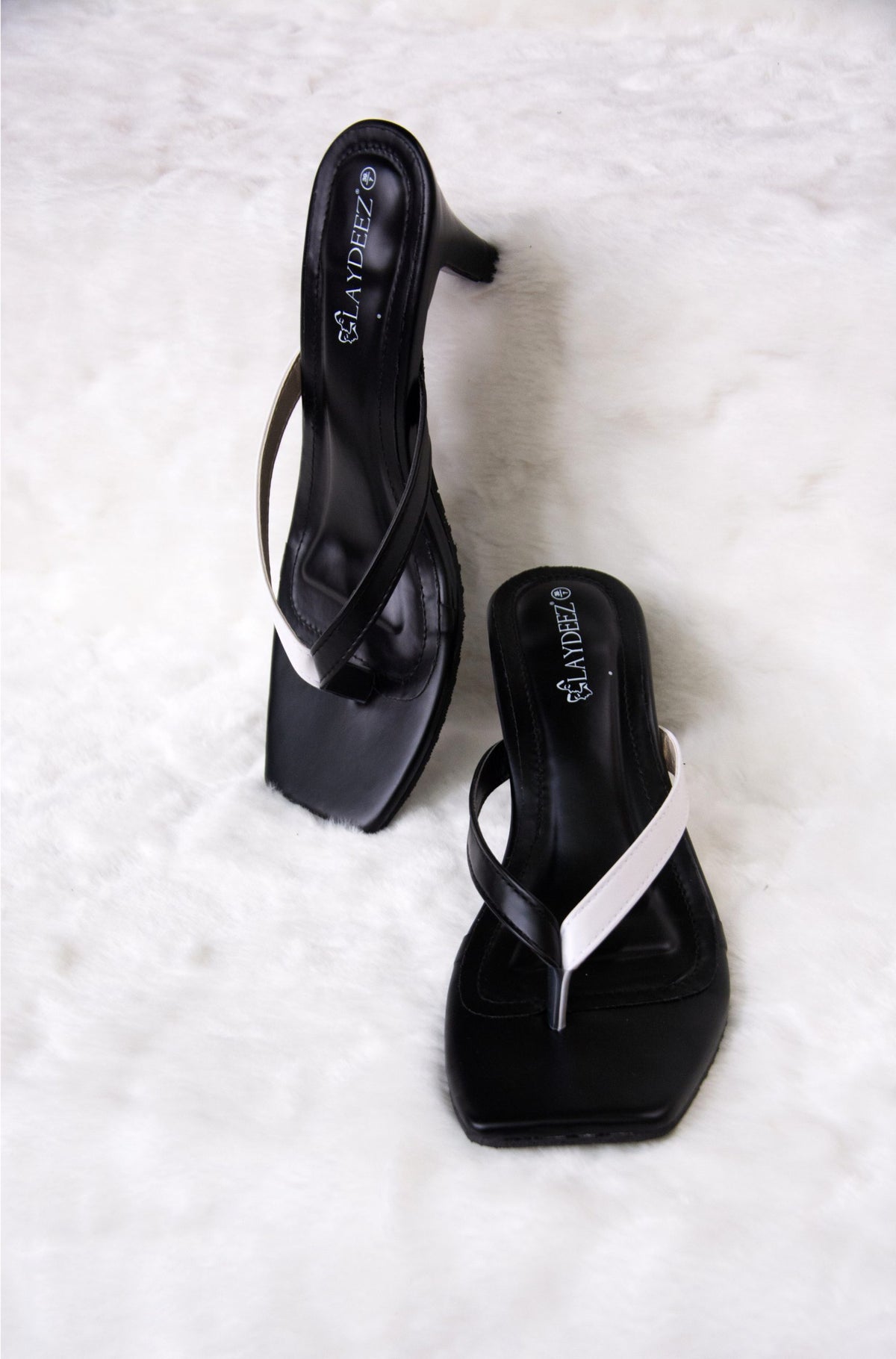 Laydeez Monochrome Thong Heels