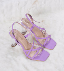 Laydeez Lucinda Square Toe Glass Heels