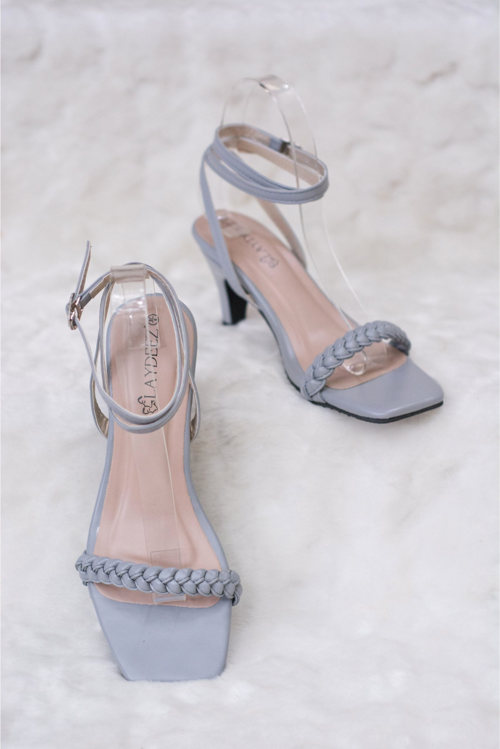 Laydeez Emelie Front Braided Square Toe Pointed Heels