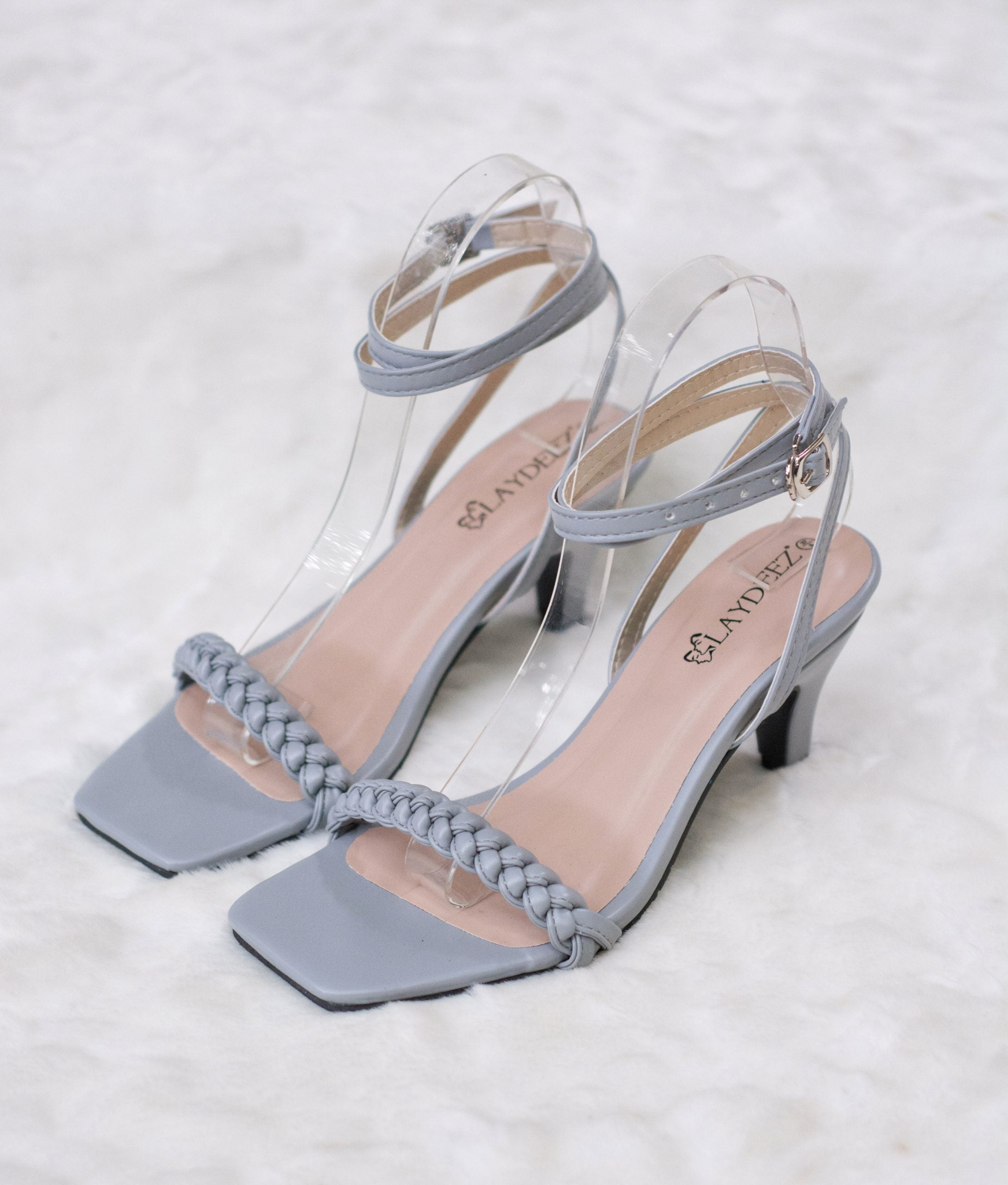 Laydeez Emelie Front Braided Square Toe Pointed Heels