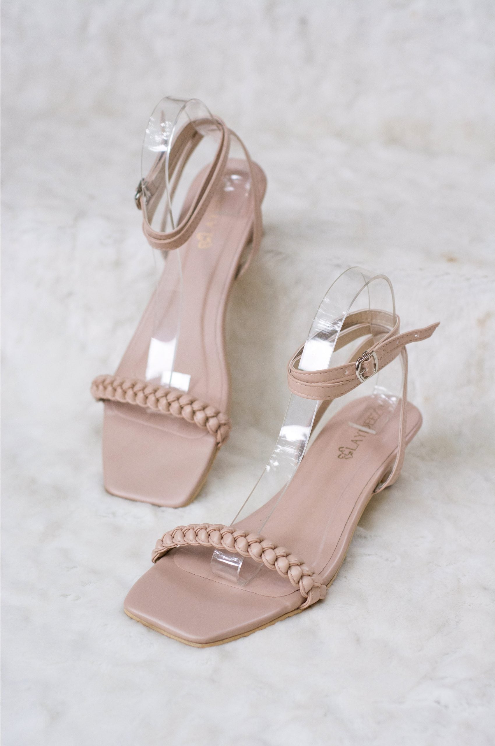 Laydeez Emelie Front Braided Square Toe Pointed Heels