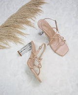 Fay Square Toe Glass Heels.